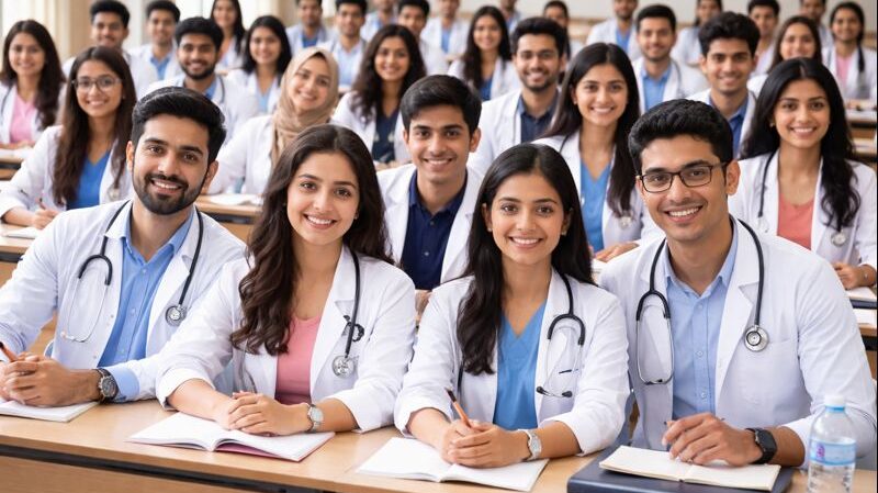 Indian medical students and doctors attending MBBS admission guidance session